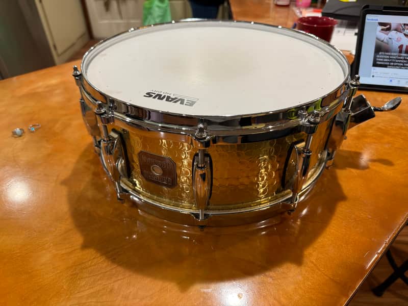 Gretsch S1-0514-BRH Full Range Series Hammered Brass 5x14" Snare Drum 2014 - Present - Hammered Brass image 1
