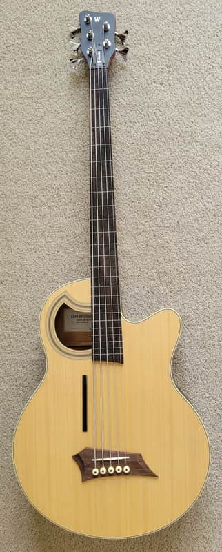 Warwick RockBass Alien Standard 5 String Fretless Acoustic Electric Bass Guitar, Gig Bag image 1