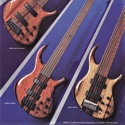 Tobias Signature 5 String Bass. 1990 Catalog Bass. Unique 1 of a Kind. Bubinga-Wenge image 24