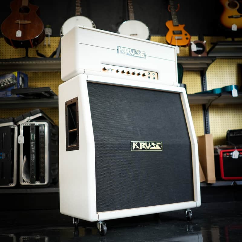 Kruse Amplification Disruption Amp Head w/ Matching Kruse 4x12 Speaker Cabinet - White image 1