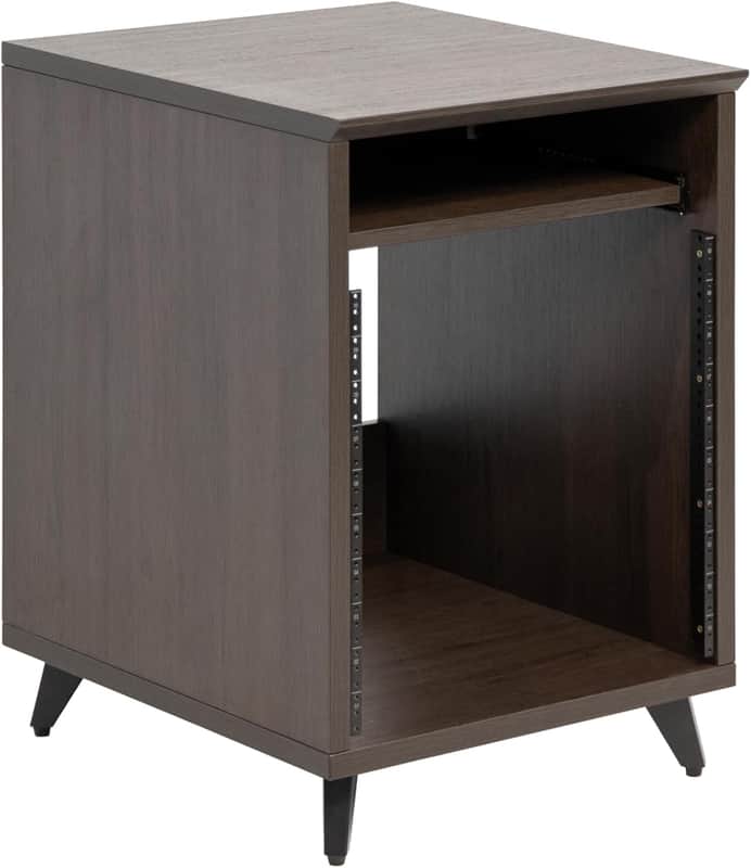 Gator 10U Recording Studio Effects Rack Desk Table Cabinet Brown image 1