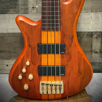 Schecter Stiletto Studio-5 Left Hand Bass - Satin Honey - Open Box (2775) image 3