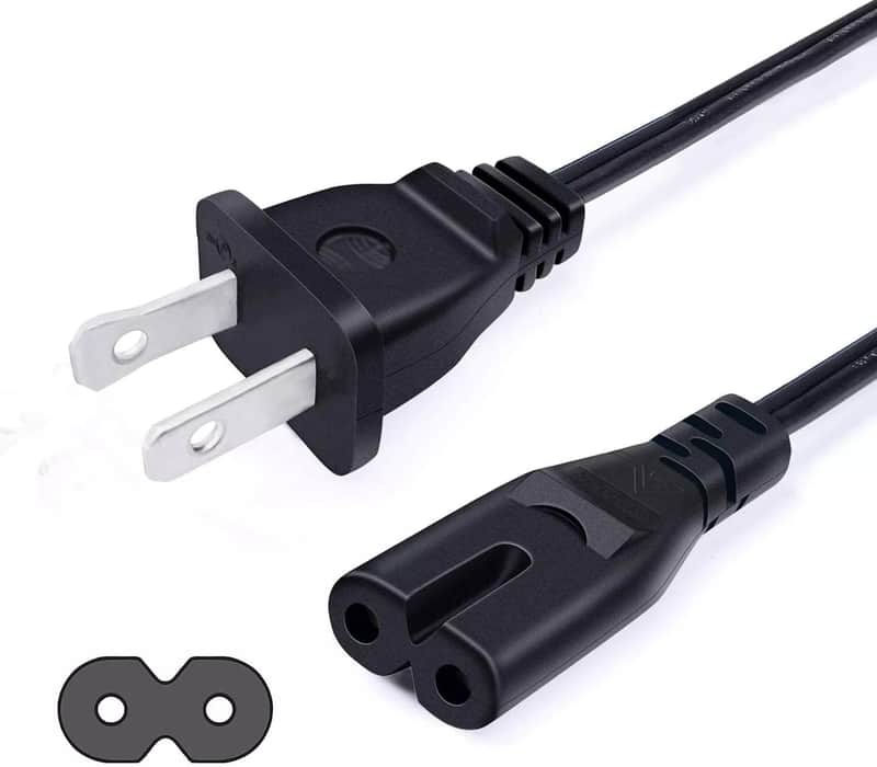 AC Power Cord Cable Non-Polarized NEMA 1-15P to C7 6ft image 1