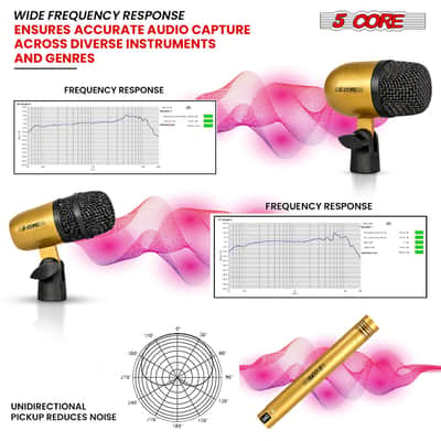 5 Core Conga Mic Snare Tom Microphone Drum Kit Condenser XLR Instrument Mics image 7