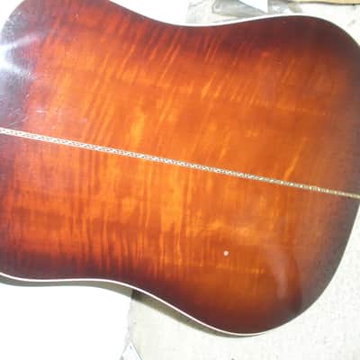 Alvarez 5063 70s rare solid top Japan rare color sound flamed back mountain tone image 7