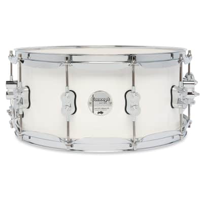 PDP Concept Maple 6.5x14 Snare Drum Pearlescent White Lacquer PDCM6514SSPW​ image 1