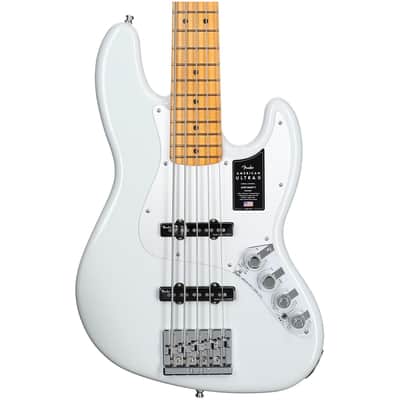 Fender American Ultra II Jazz V 5-String Electric Bass, Avalanche, with Case image 3