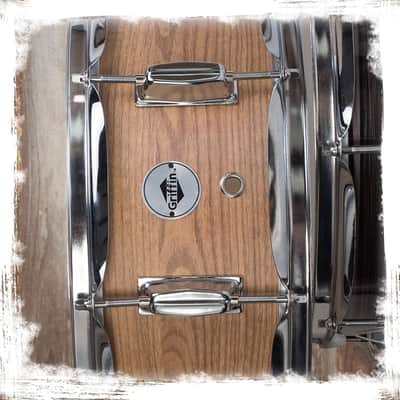 Griffin Snare Drum - Oak Wood PVC on Poplar Wood Shell 14" x 5 - 5" Percussion Musical Instrument with Drummers Key for Students & Professionals 8 Tuning Lugs & Snare Strainer image 9