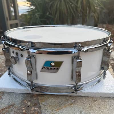 RARE Ludwig 10 LUG Vistalite Snare Drum White Opaque Acrylic 5x14 image 14