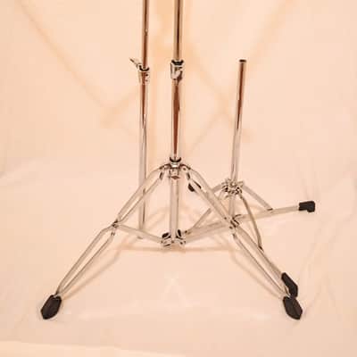 UNMARKED MULTI-STAND W/ SNARE, CYMBAL, XYLO BASKETS - CHROME - FREE SHIP TO C-USA! image 7