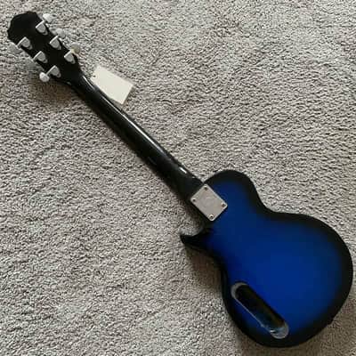 J&D Blue Mini Electric Guitar, Solid Basswood Body, Maple Neck Rosewood Fingerboard image 14