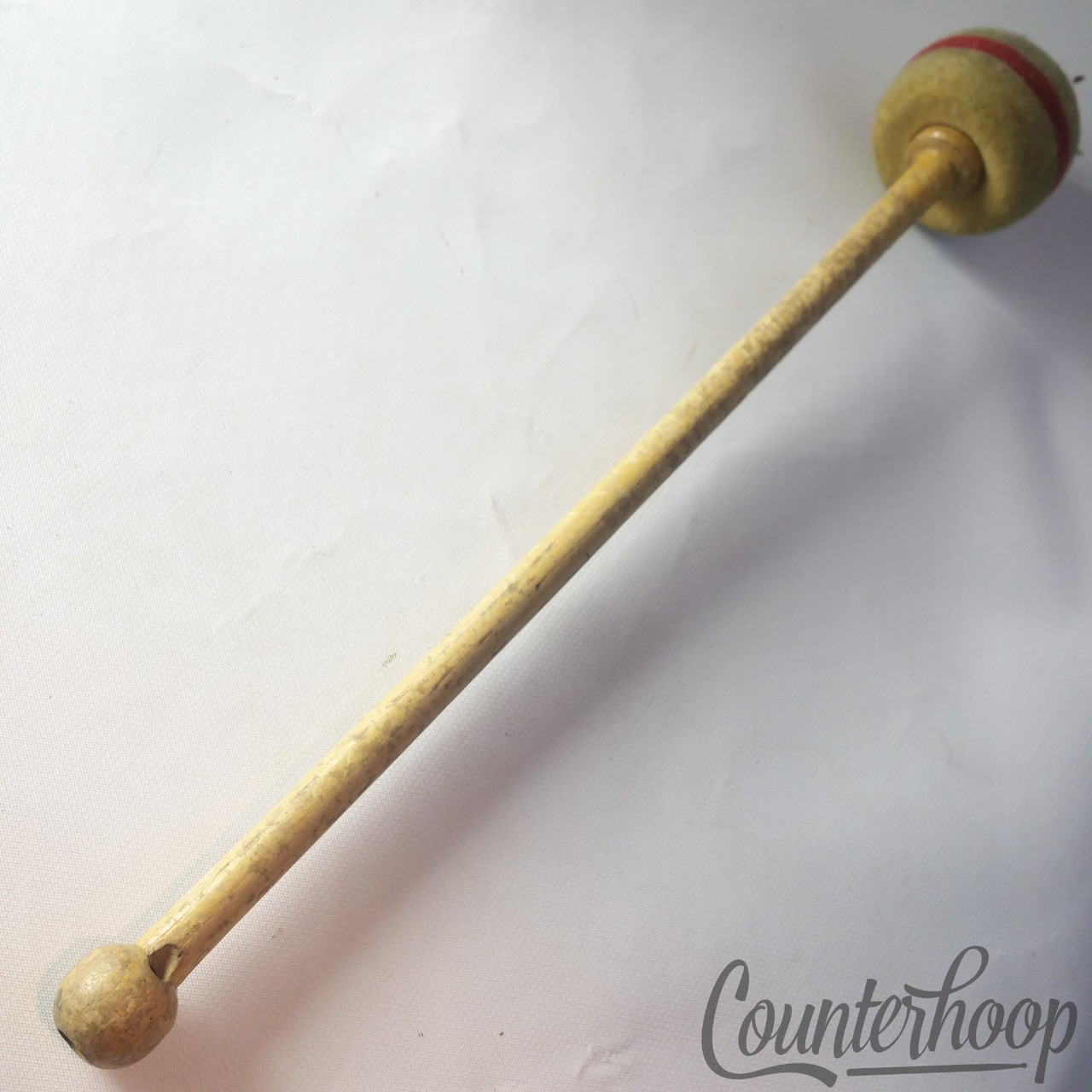 Ludwig WFL#331 Marching Bass Drum Mallet Wood Handle Felt Head Red Stripe Rubber — main photograph