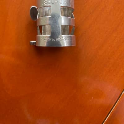 Selmer Scroll Shanked Sax Mouthpiece with Ligature.1950s - Silver image 6