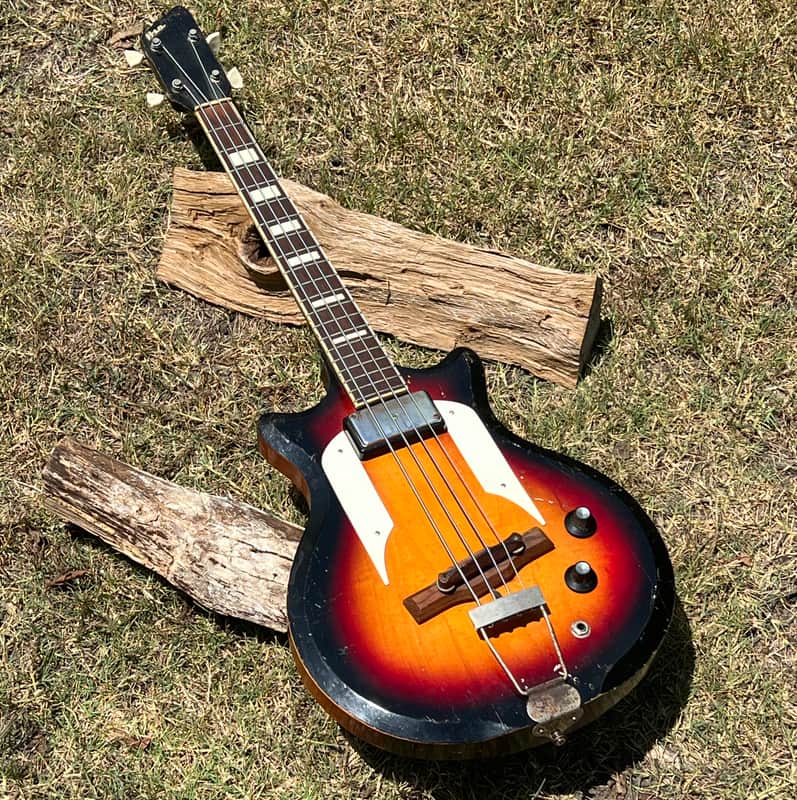 Vintage Airline Pocket Bass Guitar 1960’s - Sunburst Beat to H E Double Hockey Sticks and Ready to Roll! image 1