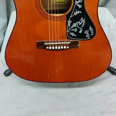 Winston Dreadnaught Acoustic Guitar 80's Natural image 3