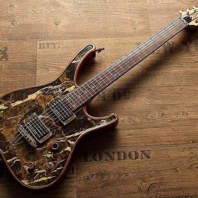 Zerberus-Guitars  Gorgonized Nemesis 2016 Black&Gold Marble Hardshell Case Included image 3