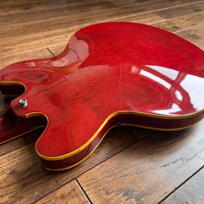 Rare 1980 Matsumoku Epiphone Riviera Semi-Hollow Blue Label Stop Tail Heritage Cherry MIJ Japan image 14