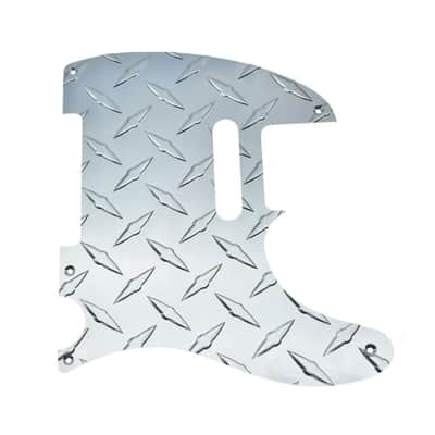 Premium Metal Diamond Plate Vintage 5 Hole Tele Pickguard Aluminum TL Scratch Plate for American/Mexican FD Telecaster Silver image 3