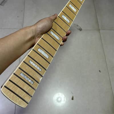 21 fret Maple J BASS guitar neck part Maple Fretboard Block Inlay gloss nut 38mm image 1
