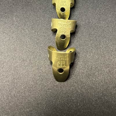 Set of 6 Vintage Dunlop Pat. Pend. Metal Fingerpicks 1940s-50s - Nickel image 17