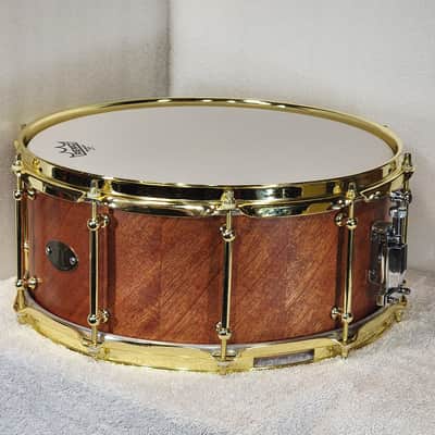 JT Custom Drums JT Custom Drums 14x6 Solid Mahogany Stave Snare Drum 2024 - Natural Color/ Lacquer image 12