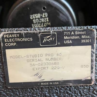 Peavey Studio Pro 40 1x12" Guitar Combo 1980s - Black image 4