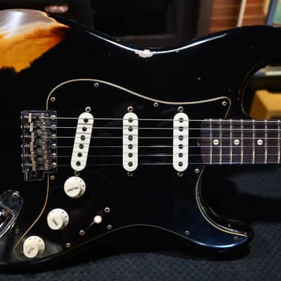 Fender Custom Shop LTD Dual Mag II Stratocaster Relic 2021 - Aged Black over 3-Color Sunburst #3023 image 1