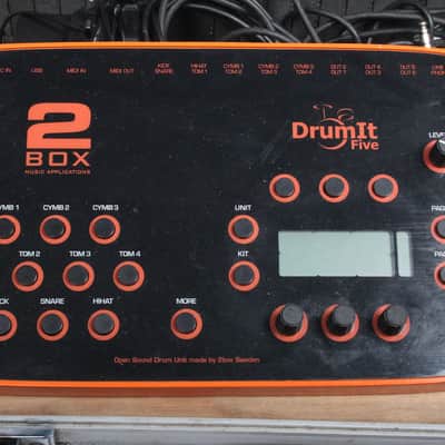 2Box Drum Module Drumit 5 MK1 Electronic Kit Brain + Flight Case & Cables image 2