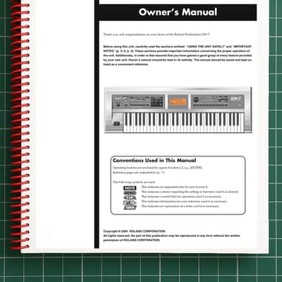 Roland GW-7 — 2 in 1 Owners Manual User Guide Instructions — 67 Pages — USA Made