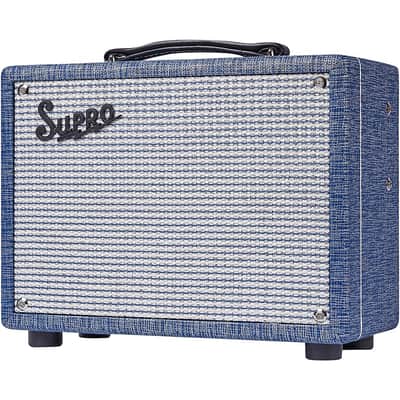 Supro 1605RJ 64 Reverb 5W 1x8 Tube Guitar Combo Amp Regular Blue image 3