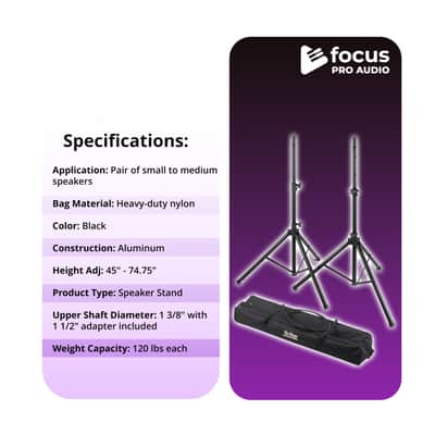Focus Pro Audio All-Aluminum Speaker Stand Pack image 5