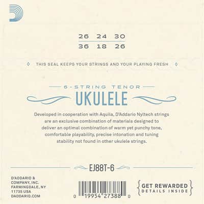 D'Addario EJ88T-6 Nyltech Ukulele 6-String Tenor image 2