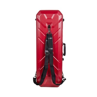 Crossrock 4/4 size Violin Case | ABS Molded Hardshell with Interior Compartment, 2 Bow Holders, Security Lock, and Detachable Straps-Red image 6