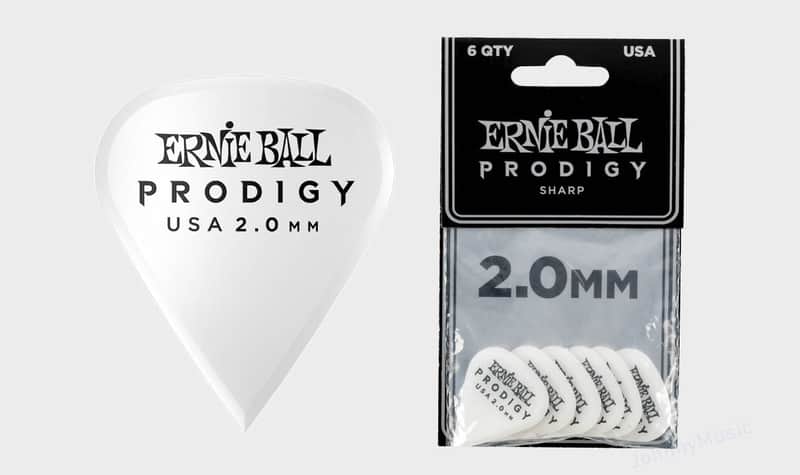 2.0mm White Sharp Prodigy Picks 6-Pack - Precision Machined High-Density Non-Slip-Textured Delrin Sharp-Attack Design image 1