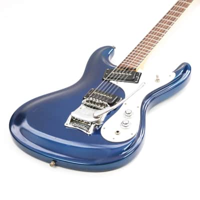 1966 Mosrite The Ventures Model XII 12-String Vintage Electric Solidbody Guitar – ’66 Post Vibramute in Original Dark Ink Blue Metallic w/ Orig. Hard Case (T193) image 5