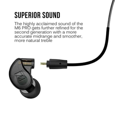 MEE audio M6 PRO 2nd Generation Universal-Fit Noise-Isolating Musicians’ in-Ear Monitors S image 3