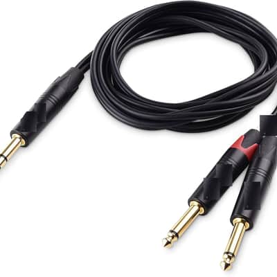 6.35mm TRS to Dual TS Insert Cable (1/4 TRS to 2 TS Cable) - 6 Feet image 1