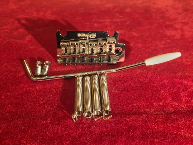 Wilkinson M Series 2-Point Tremolo Bridge Chrome w/ Posts, Springs & Tremolo Bar image 1