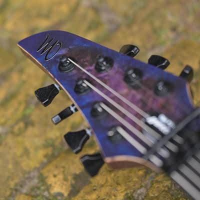 Mayones Duvell Elite Pro 7 Baritone 26,5 - Dirty Purple Blue Burst Satin image 8