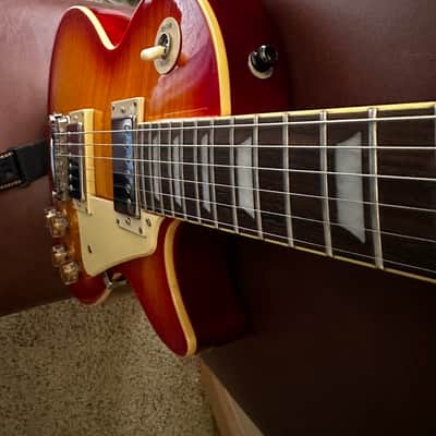2014 Epiphone 1960 Les Paul Standard Tribute Plus - Cherry Sunburst image 7