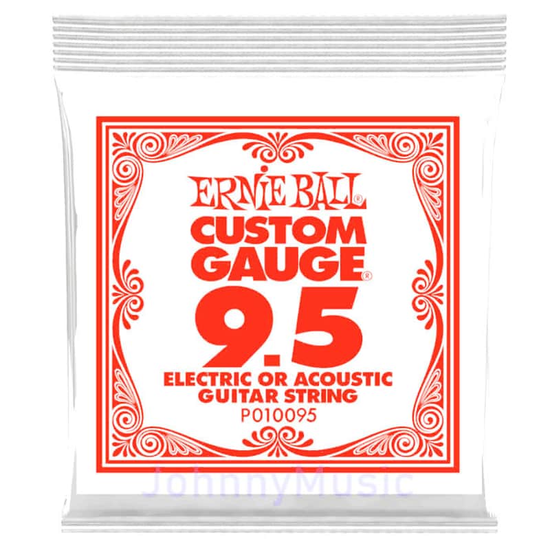 .0095 Custom Gauge Plain Steel String For Electric Or Acoustic Guitar Strings Specially Tempered High Carbon Tin Plated - The Slinky Standard! image 1