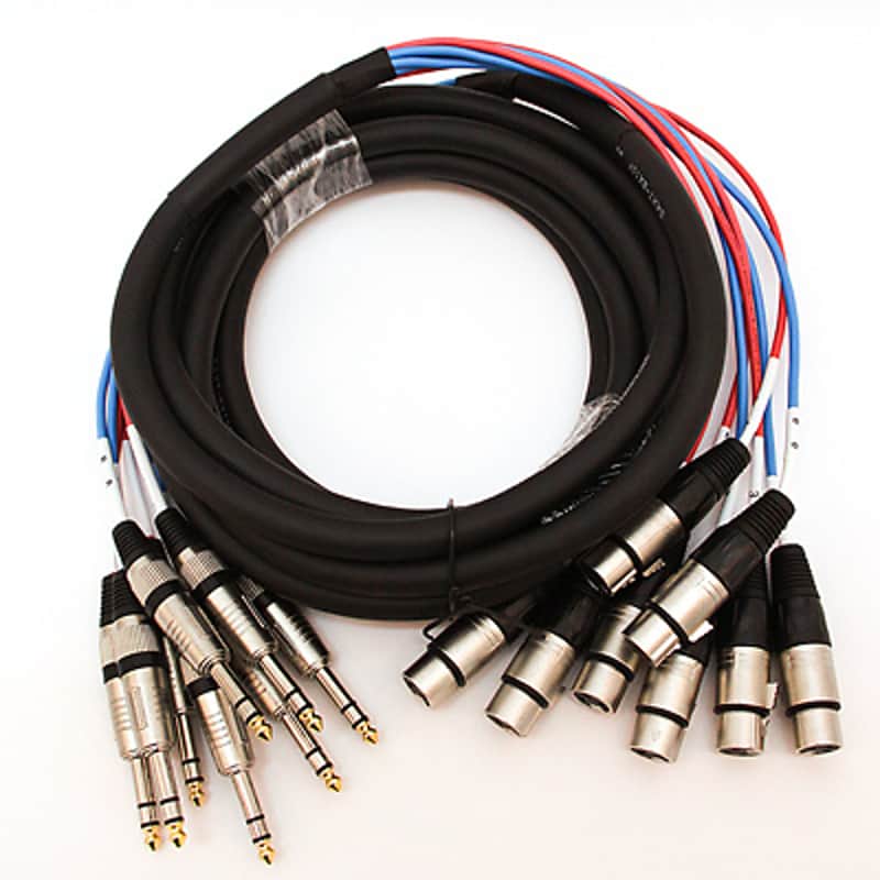 8 Channel 10' XLR Female to 1/4" TRS Audio Snake Cable image 1