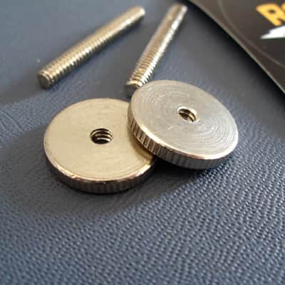 Gibson soft brass 50 thumbwheels and posts for vintage ABR-1 bridge Les Paul Royal Mount 2026 - Nickel image 2