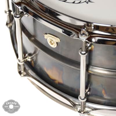 Joyful Noise 6.5x14 TKO Tailpipe Patina Brass Snare Drum w/Bright Nickel Hdw Sealed with Clear Carnauba Wax image 3