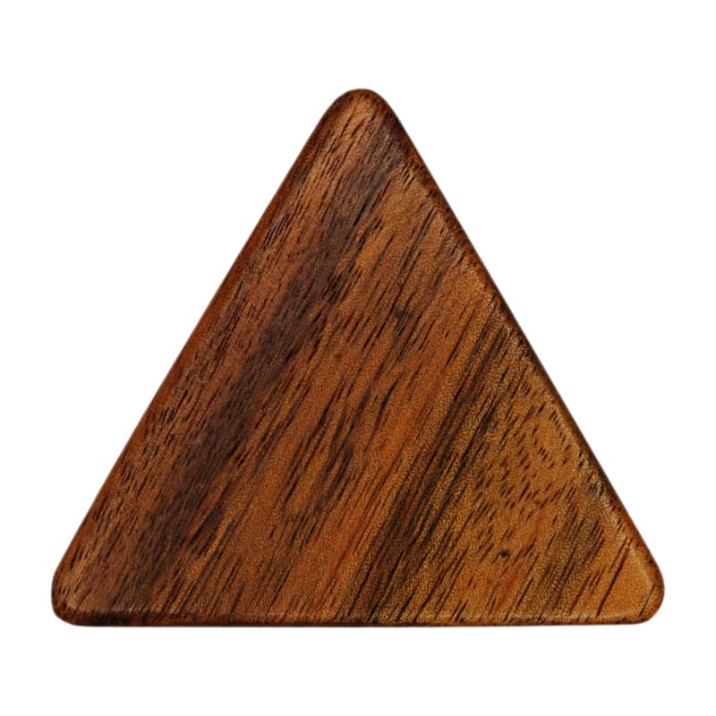 Teak Wood Guitar Or Bass Pick - 1.5 mm Ultra Heavy Gauge - 355 Large Triangle Shape - Natural Finish Handmade Specialty Exotic Plectrum - 6 Pack image 1