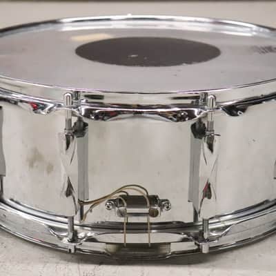 Premier 5.5x14" Ten Lug Chrome Over Steel Snare Drum Vintage 1970's image 7