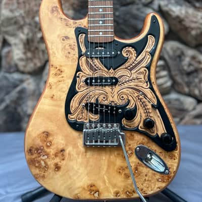 Custom Partscaster - Natural Leather Pickguard image 1