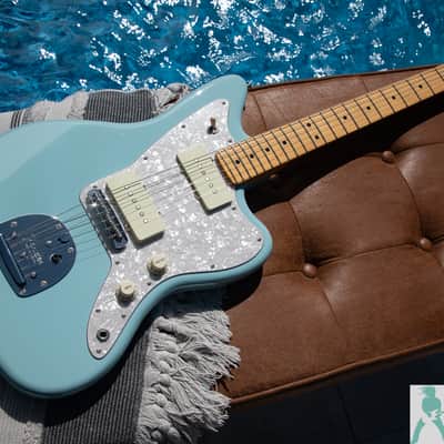 Fender FSR Hybrid II Limited Edition Jazzmaster with Maple Fingerboard - Daphne Blue - Pro Set Up w Perfect Frets/Action/Intonation image 11
