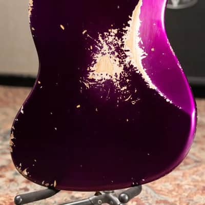 Fender Custom Shop 1965 Jaguar Heavy Relic Electric Guitar - Faded Purple Metallic with Hardshell Case image 9
