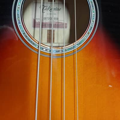 Takamine GB72CE BSB G Series Jumbo Cutaway Acoustic/Electric Bass 2010s - Gloss Brown Sunburst with Flame Maple Back and Sides image 8